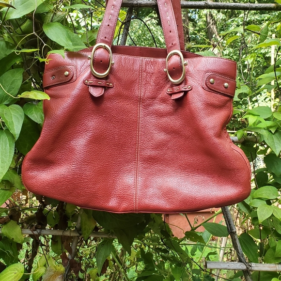 LIZ CLAIBORNE Vintage Liz Claiborne Genuine Red Leather Shoulder Bag 1980's EUC - Picture 14 of 14